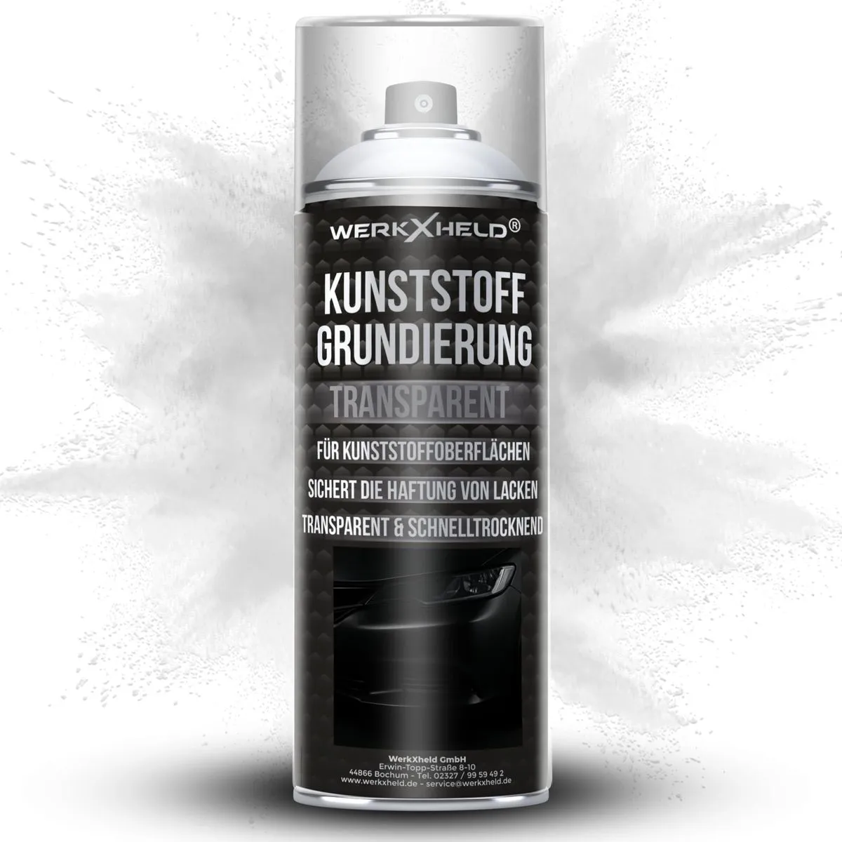 WerkXheld Haftgrundierung Spray Grau 400ml – Kunststoff-Grundierung Transparent